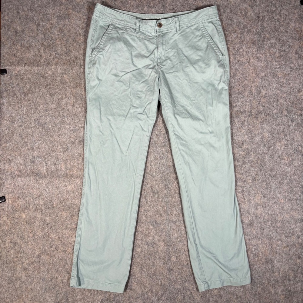 Eddie‎ Bauer Chino Pants Womens 16 Sage Green Legendwash Straight Cotton Casual